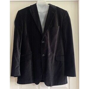 Madison Mens 46Long Black Velvet Blazer Sport Coat Jacket Striped Lining Classic